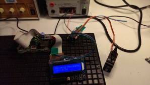 Testaufbau mit Raspberry Pi, Display, PWM Treiber und Servo